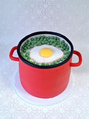 Zöldborsó főzelék torta